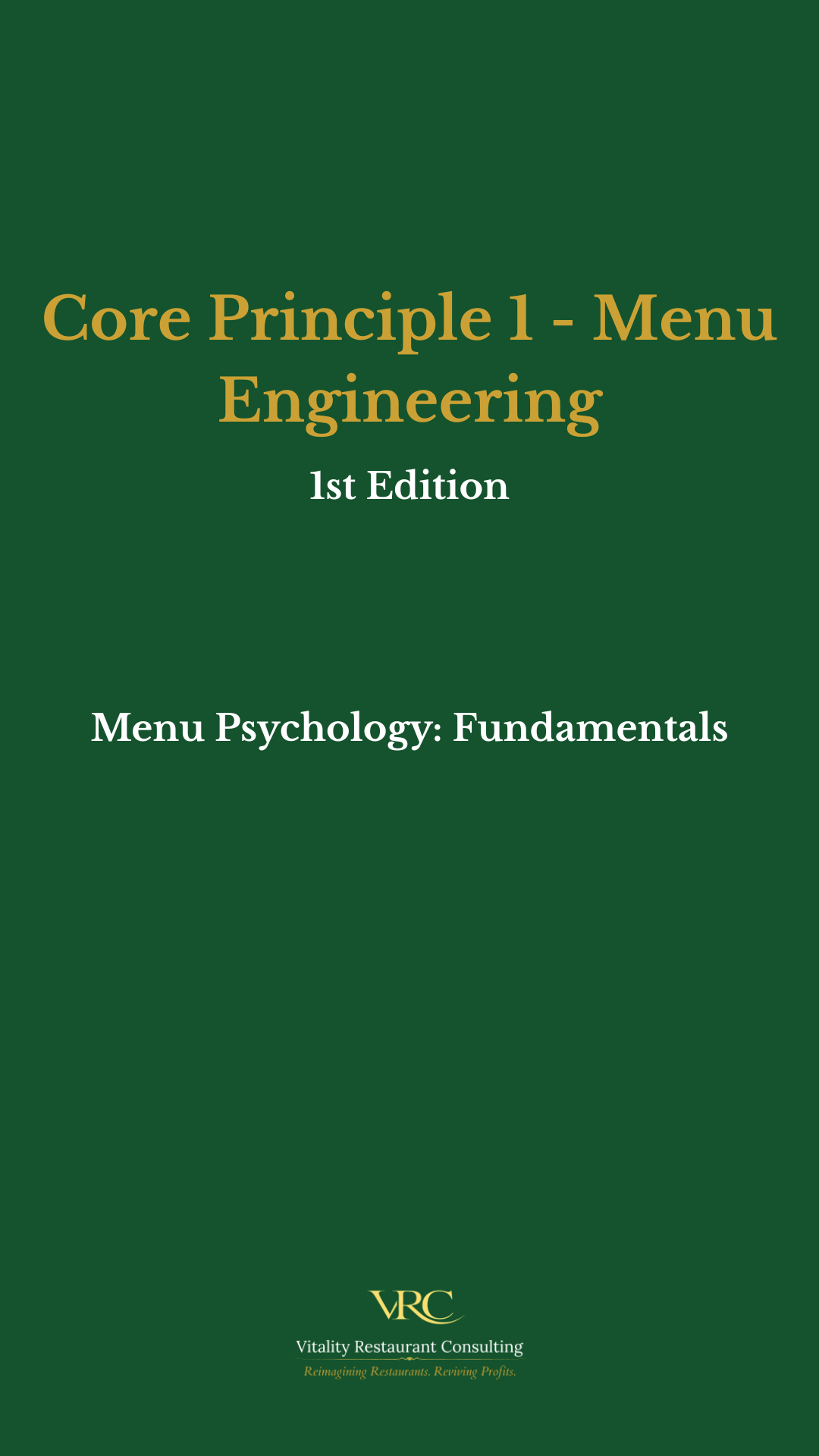 Menu Engineering Blueprint: Core Principle 1